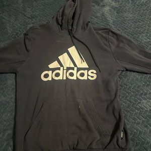 Adidas Black Sweatshirt Hoodie with Prominent Logo